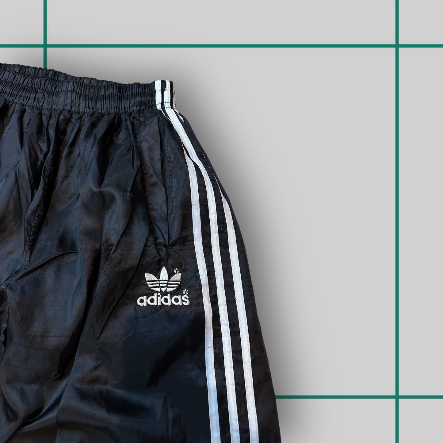 Vintage 90's Adidas Trefoil Logo Black/White Stripe Track Pants