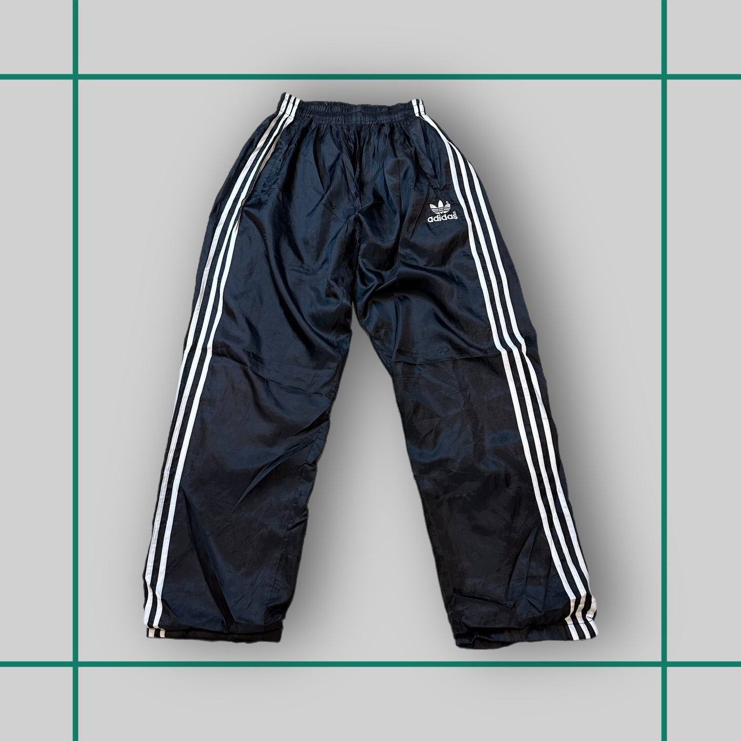 Vintage 90's Adidas Trefoil Logo Black/White Stripe Track Pants