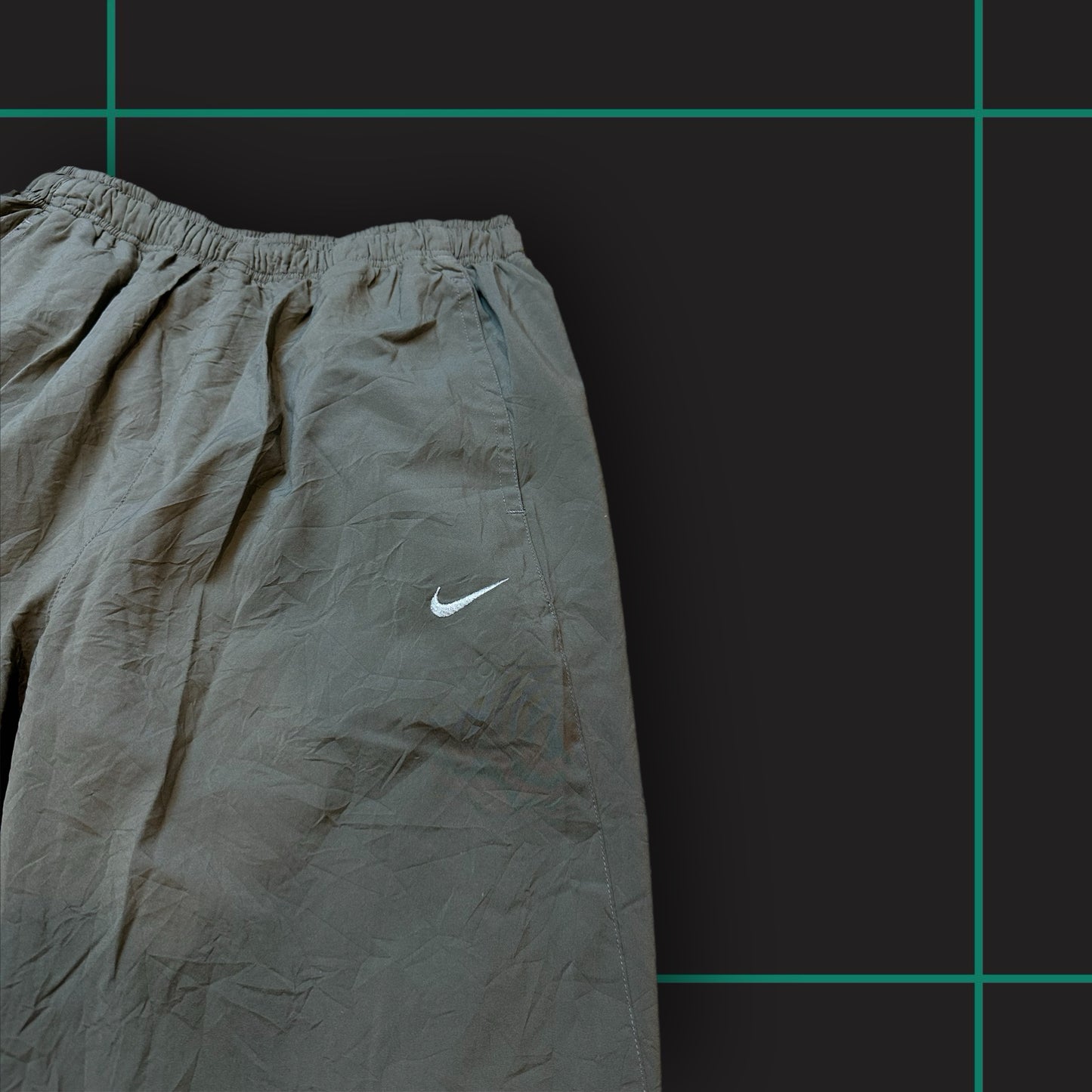 Vintage 00's Nike Khaki/Light Blue Track Pants
