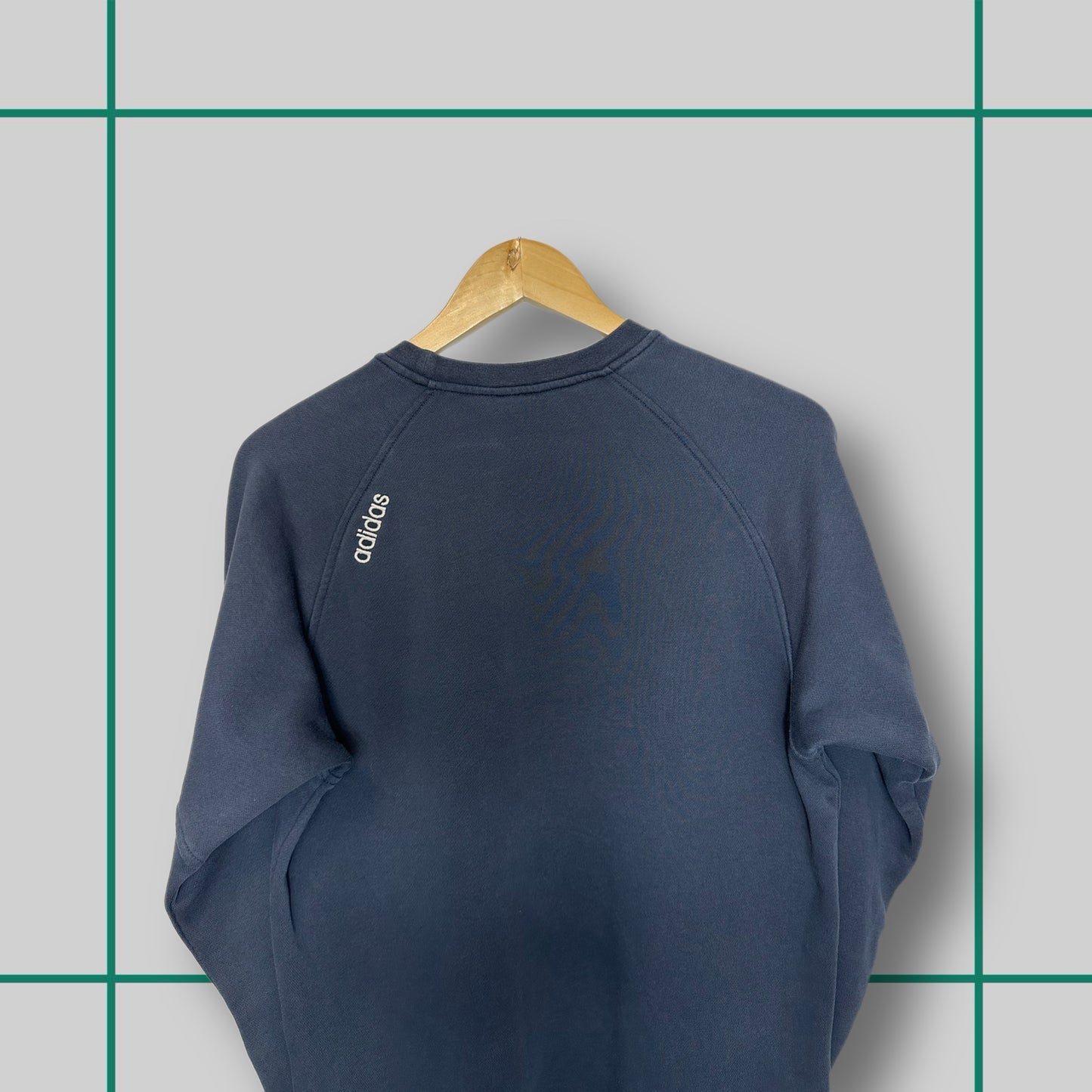 Vintage Adidas Navy Spellout Logo Crewneck