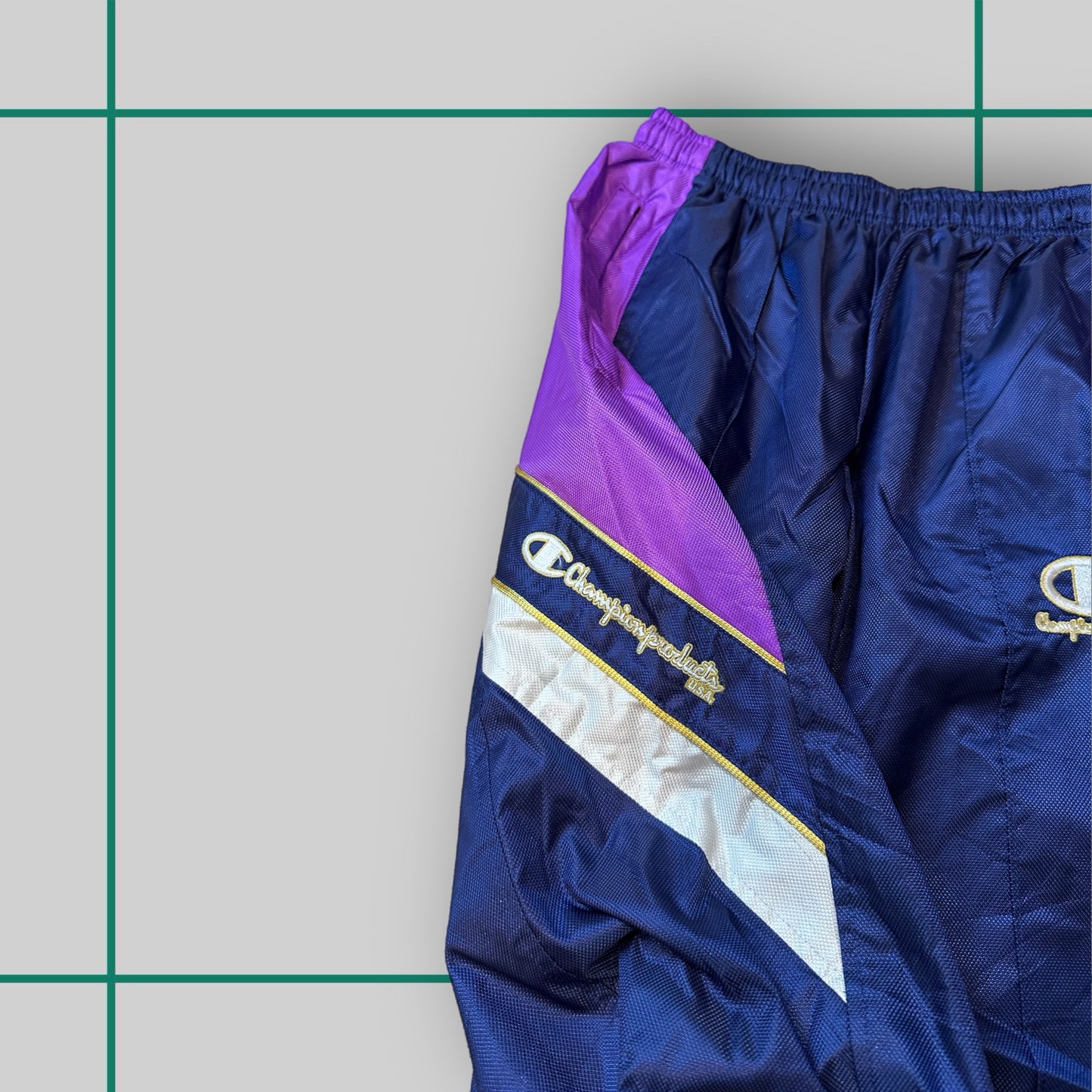 Vintage 90's Champion Navy/Purple Track Pants