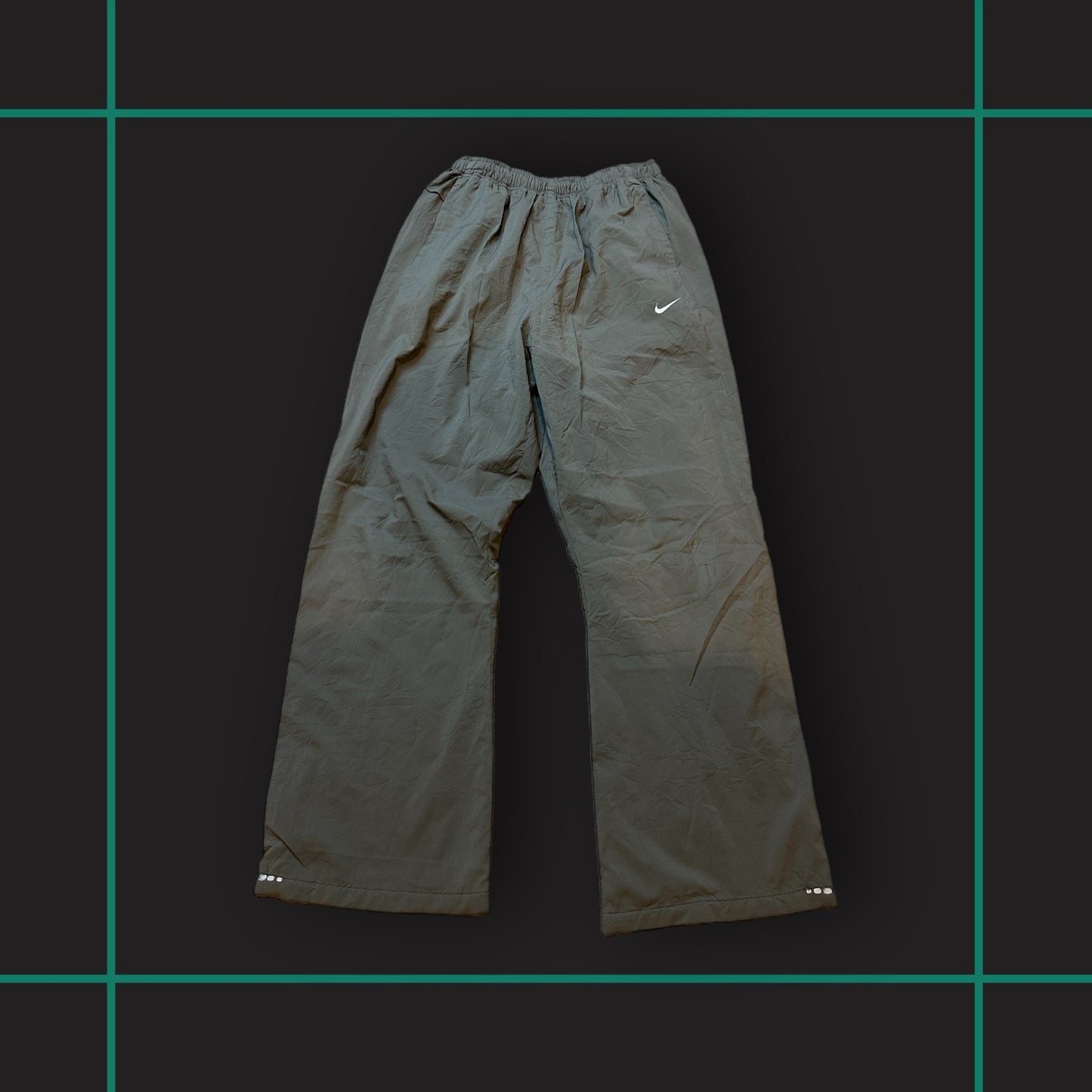 Vintage 00's Nike Khaki/Light Blue Track Pants