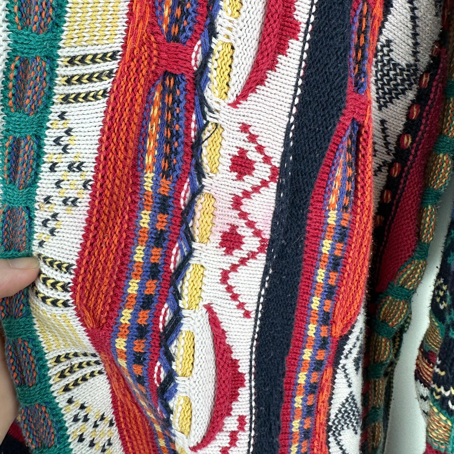 Vintage Crazy Pattern Knit Sweater (Coogi Vibes)