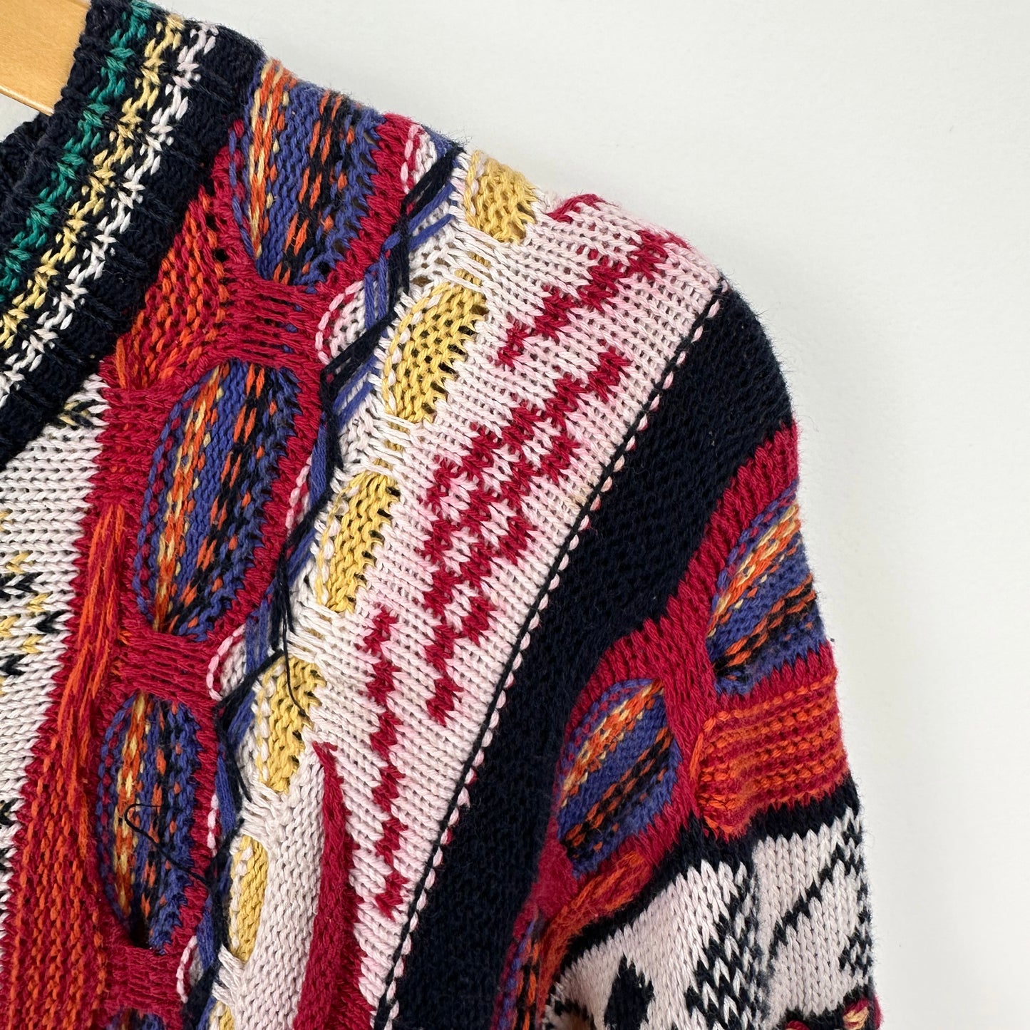 Vintage Crazy Pattern Knit Sweater (Coogi Vibes)