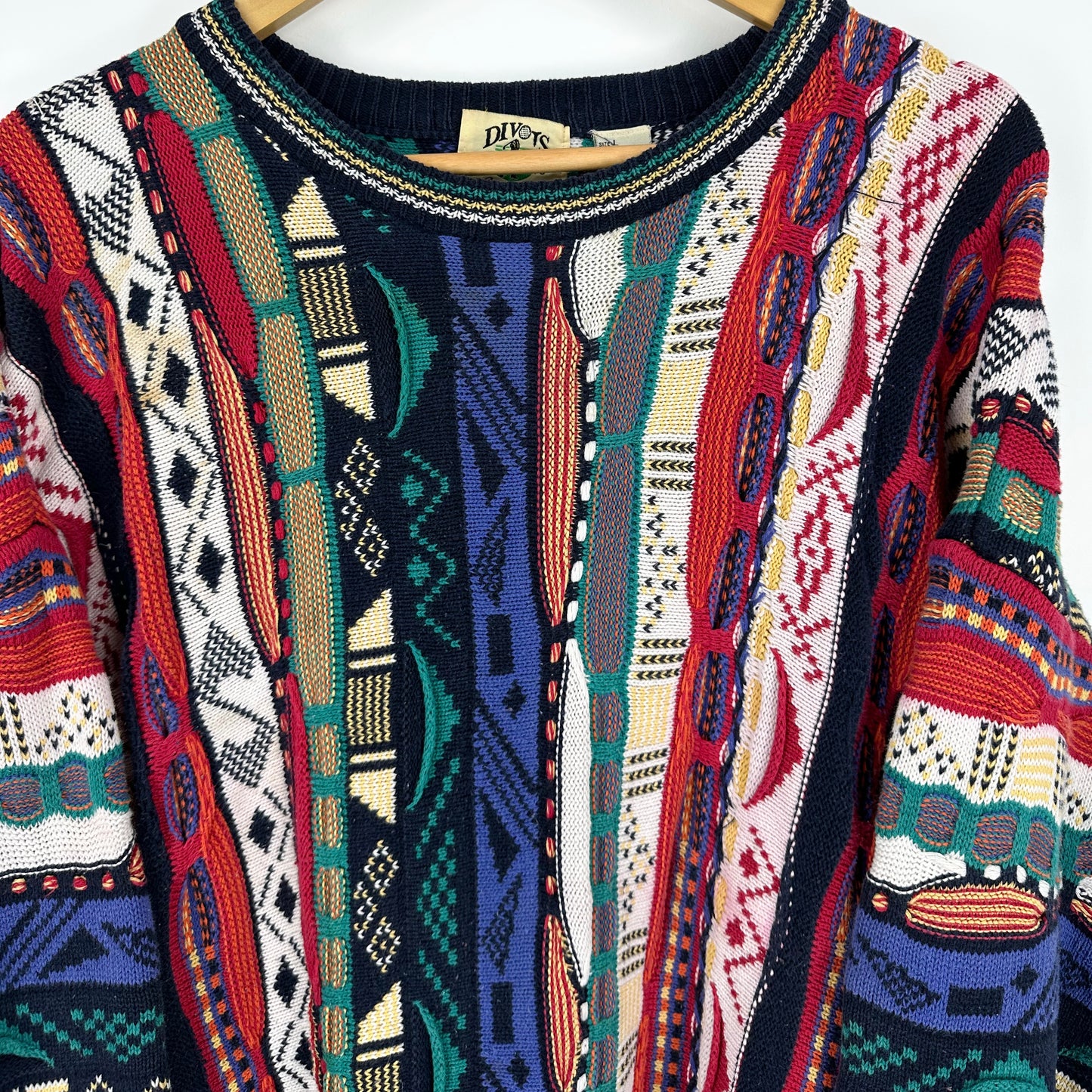 Vintage Crazy Pattern Knit Sweater (Coogi Vibes)