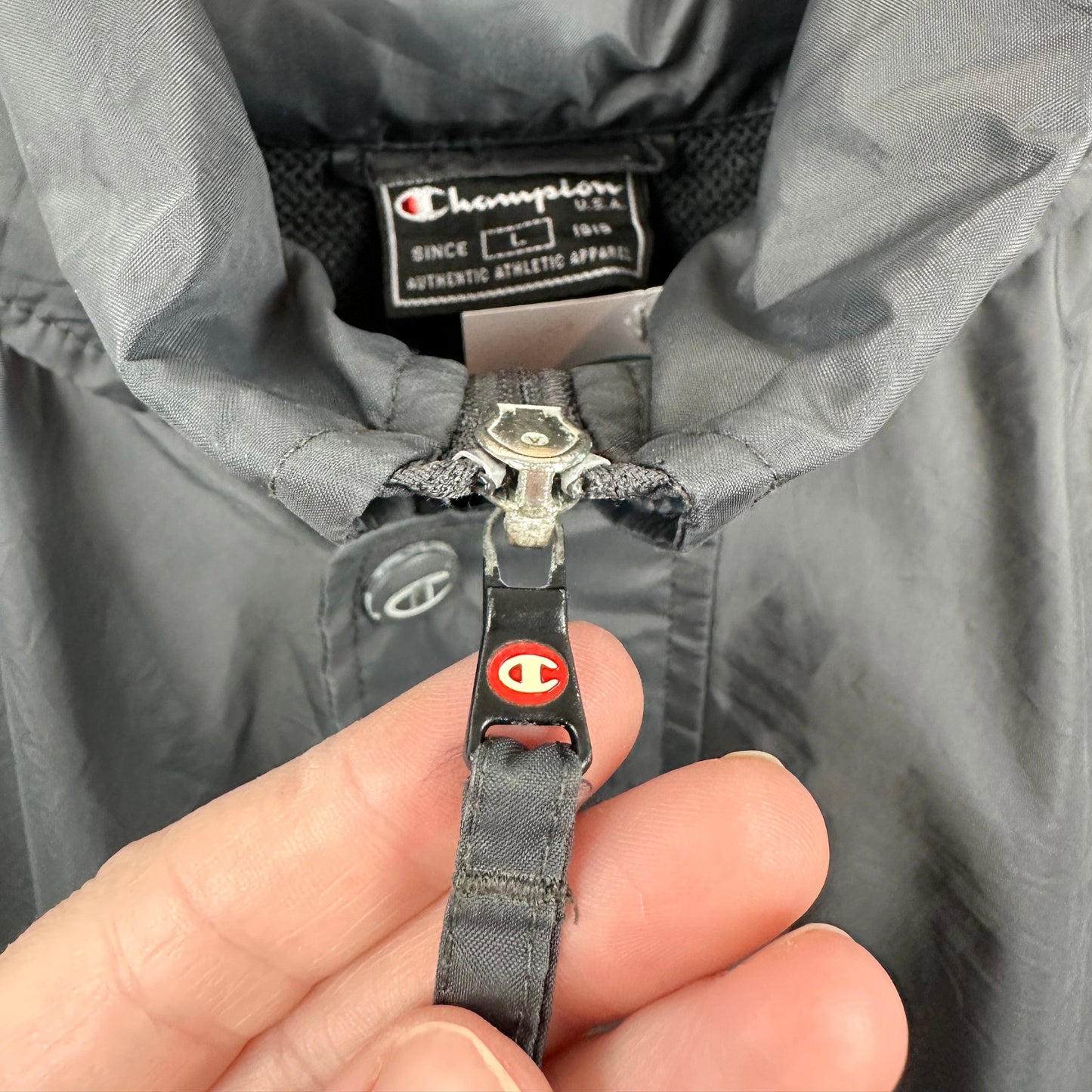 Vintage Champion Hooded Long Jacket
