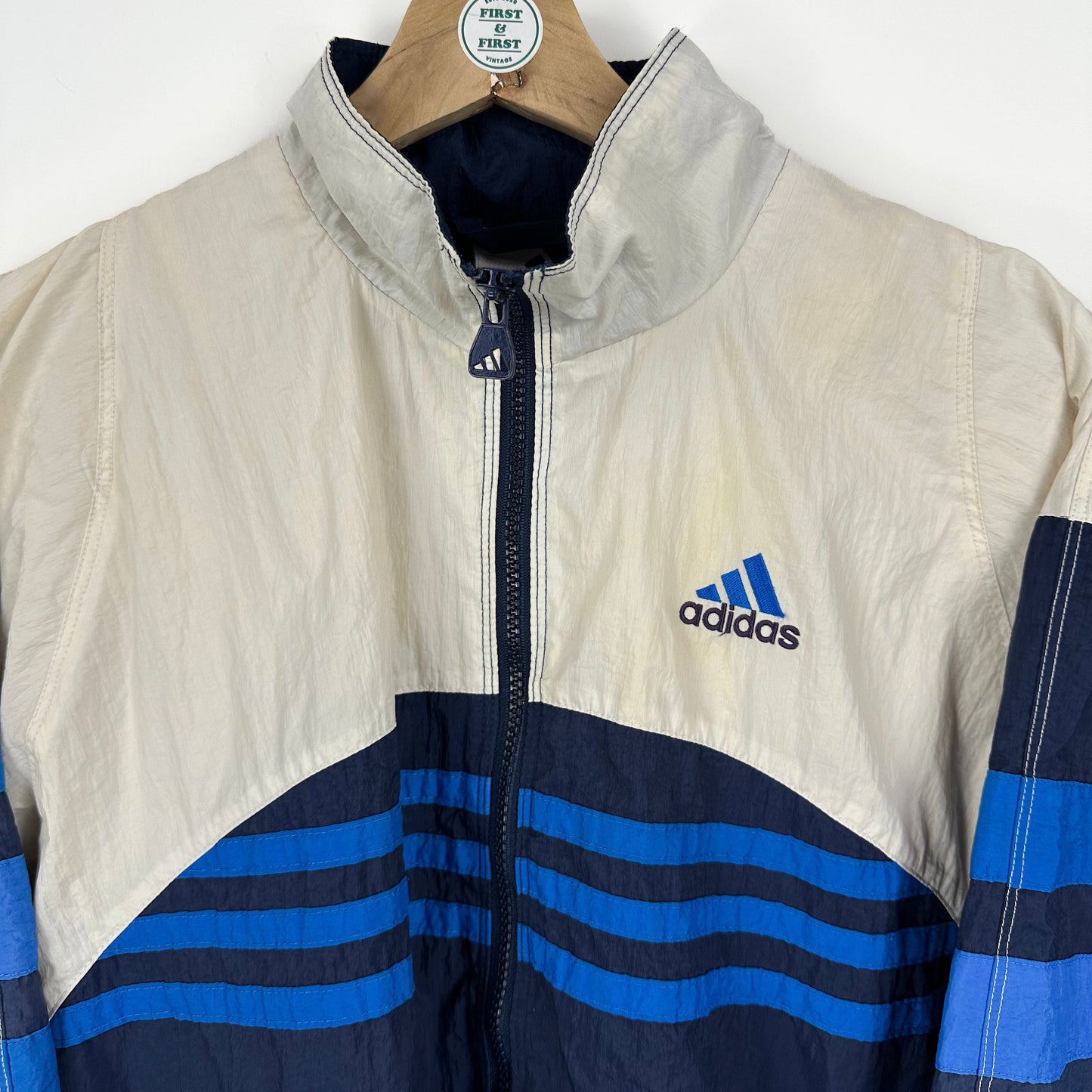 Vintage 90's Adidas White/Navy Jacket