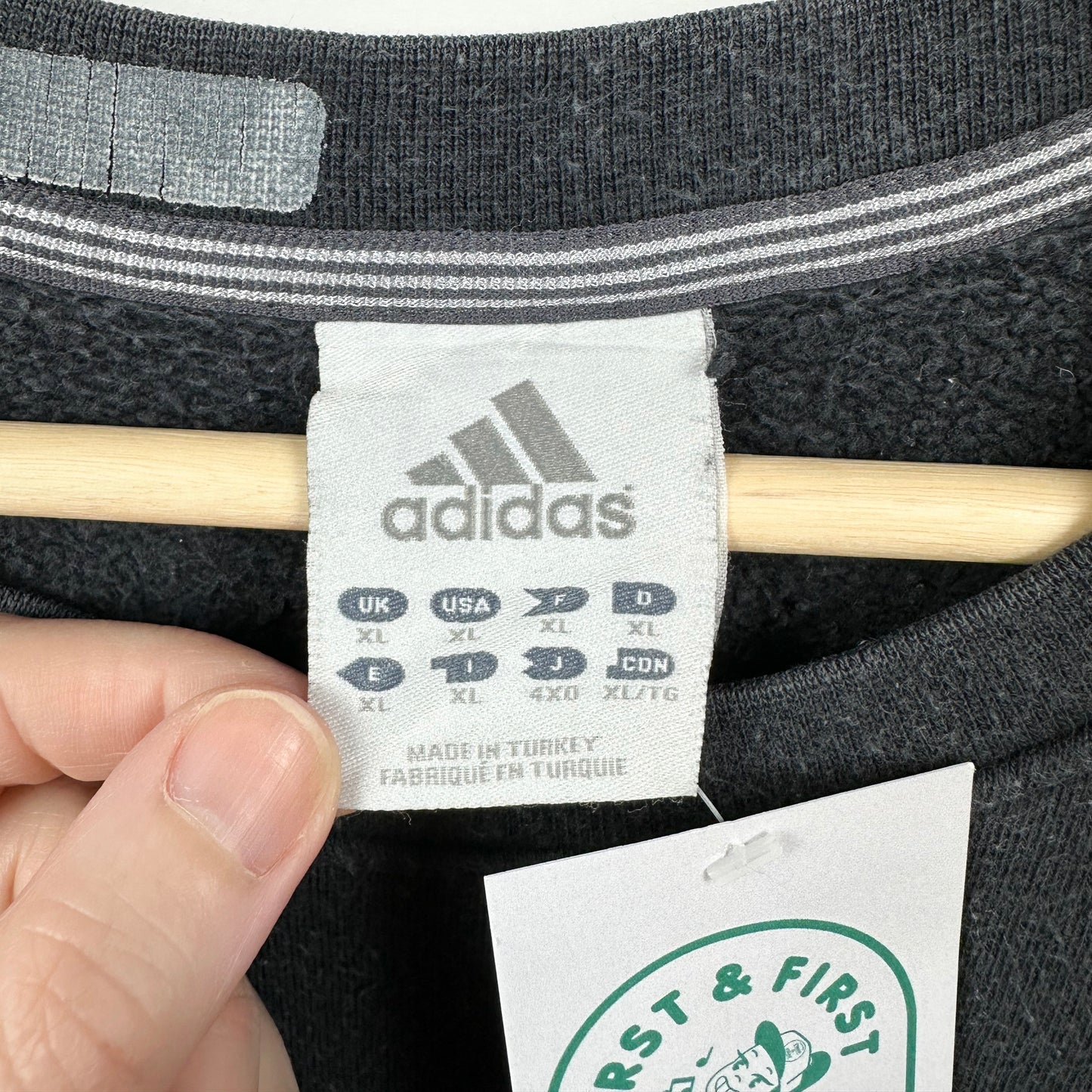 Vintage 00's Adidas Big Logo Black Crewneck