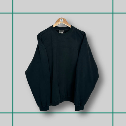 Vintage Reebok 00's Dark Green Spellout Logo Crewneck