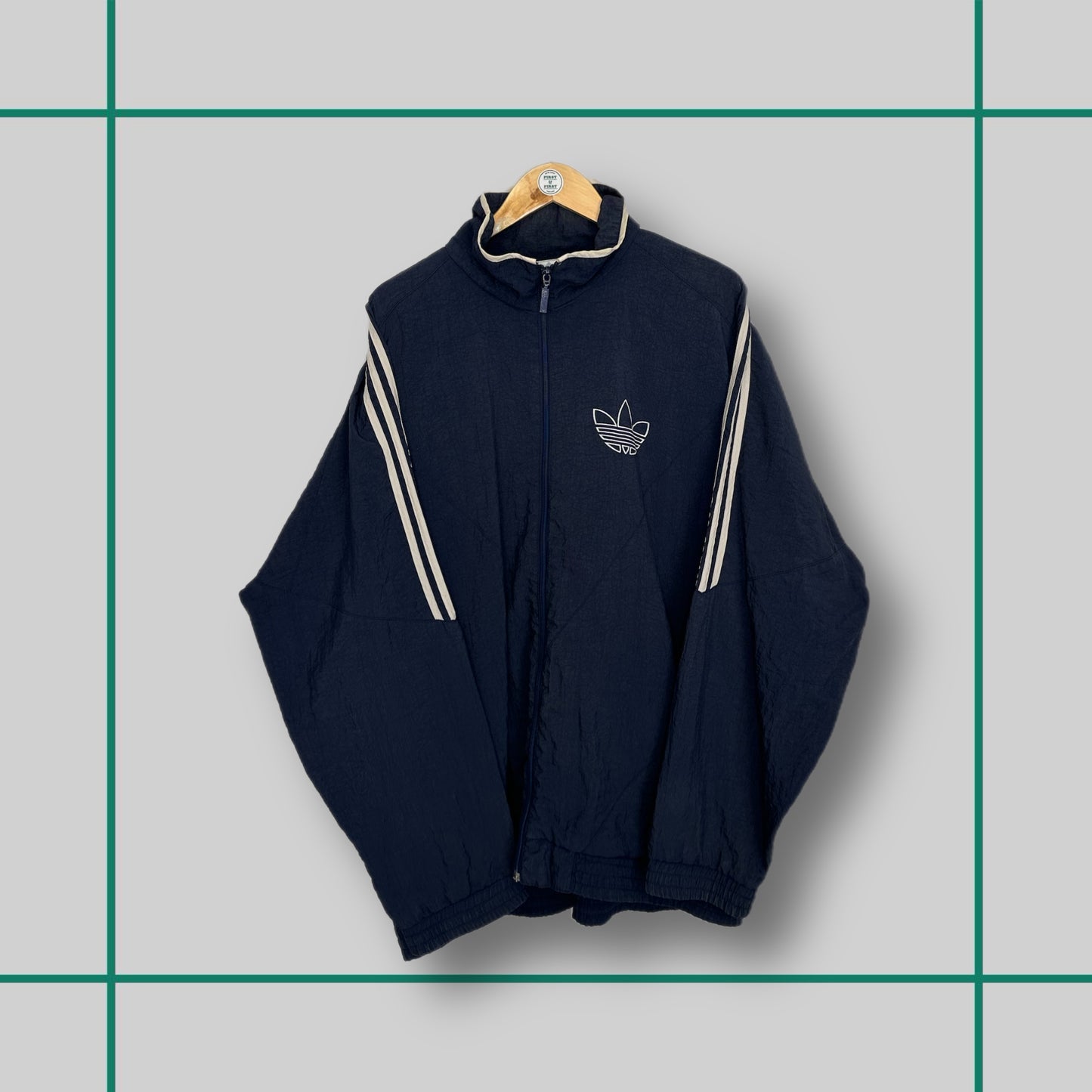 Vintage Adidas 80's Logo Navy Jacket