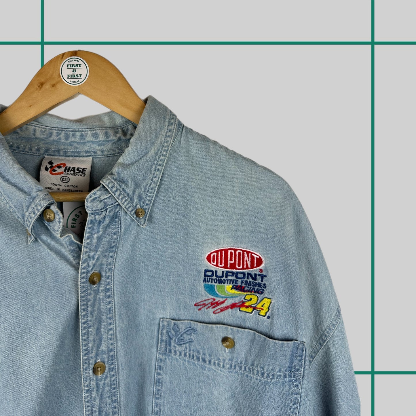 Vintage Dupont Motor Sports 'Jeff Gordon' Denim Shirt