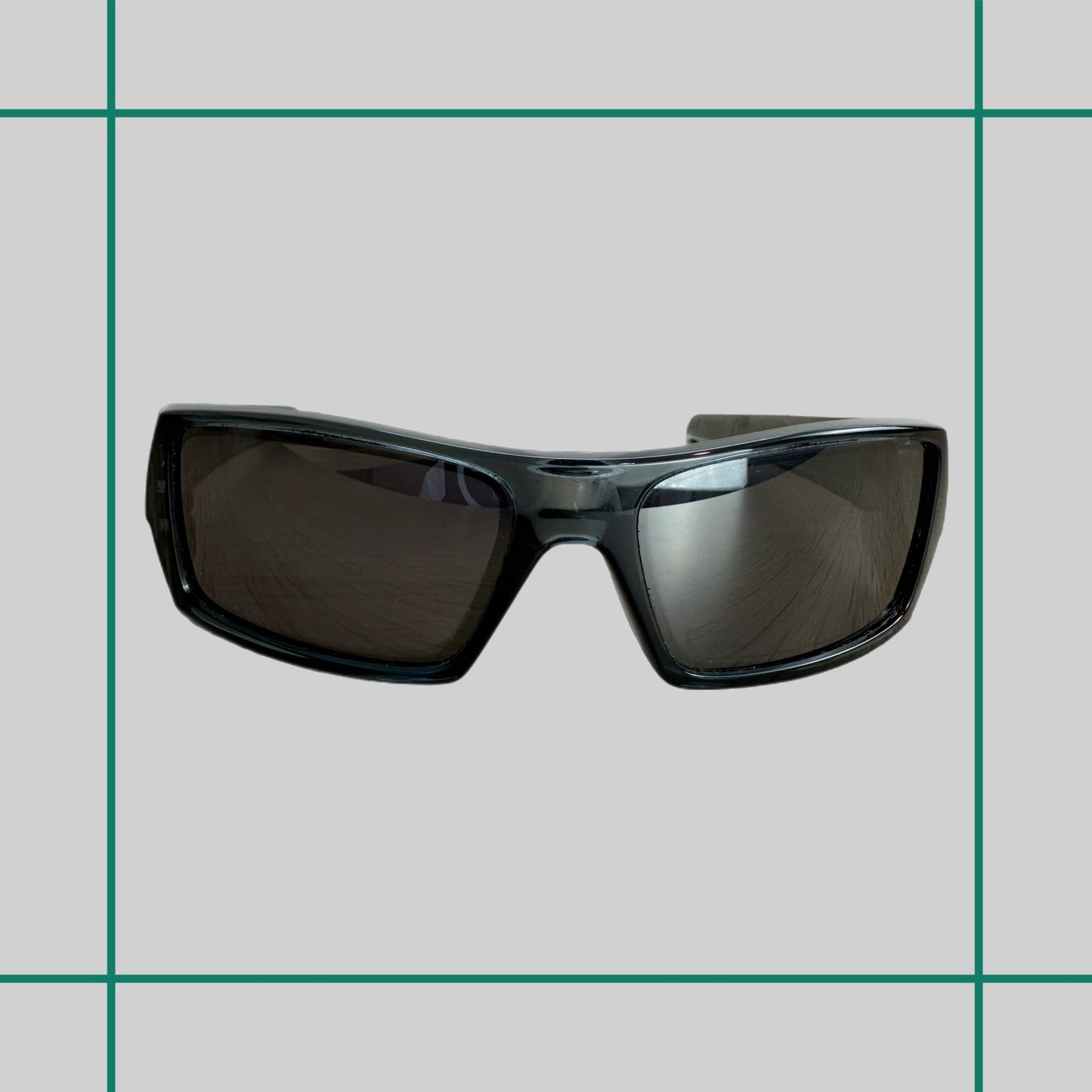 Vintage Oakley Gascan Blue/Grey Wrap Sunglasses