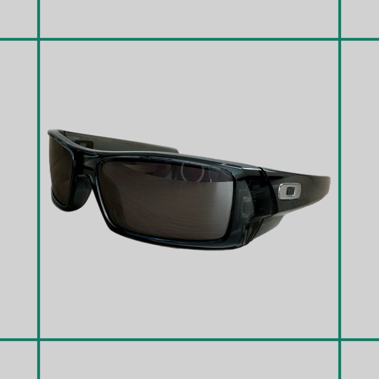 Vintage Oakley Gascan Blue/Grey Wrap Sunglasses