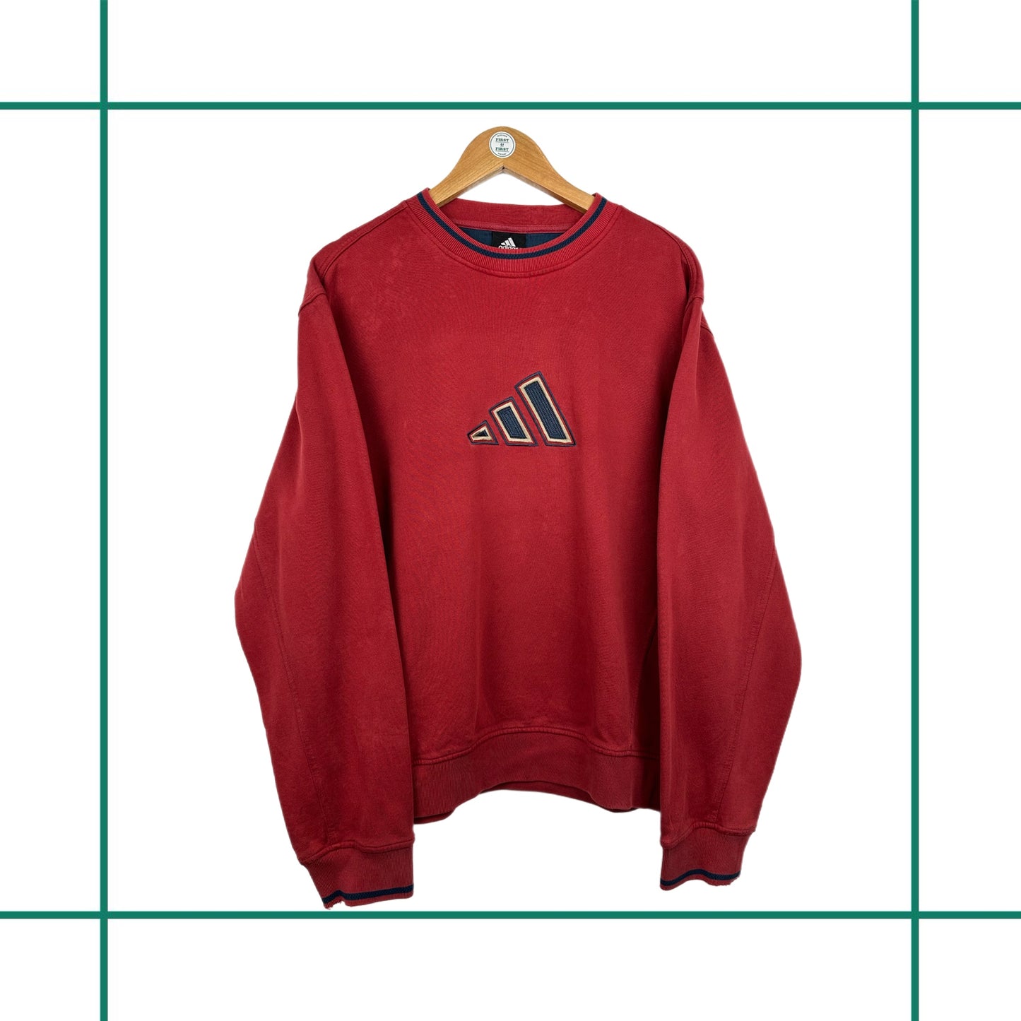 Vintage Adidas Three Stripes Logo Crewneck