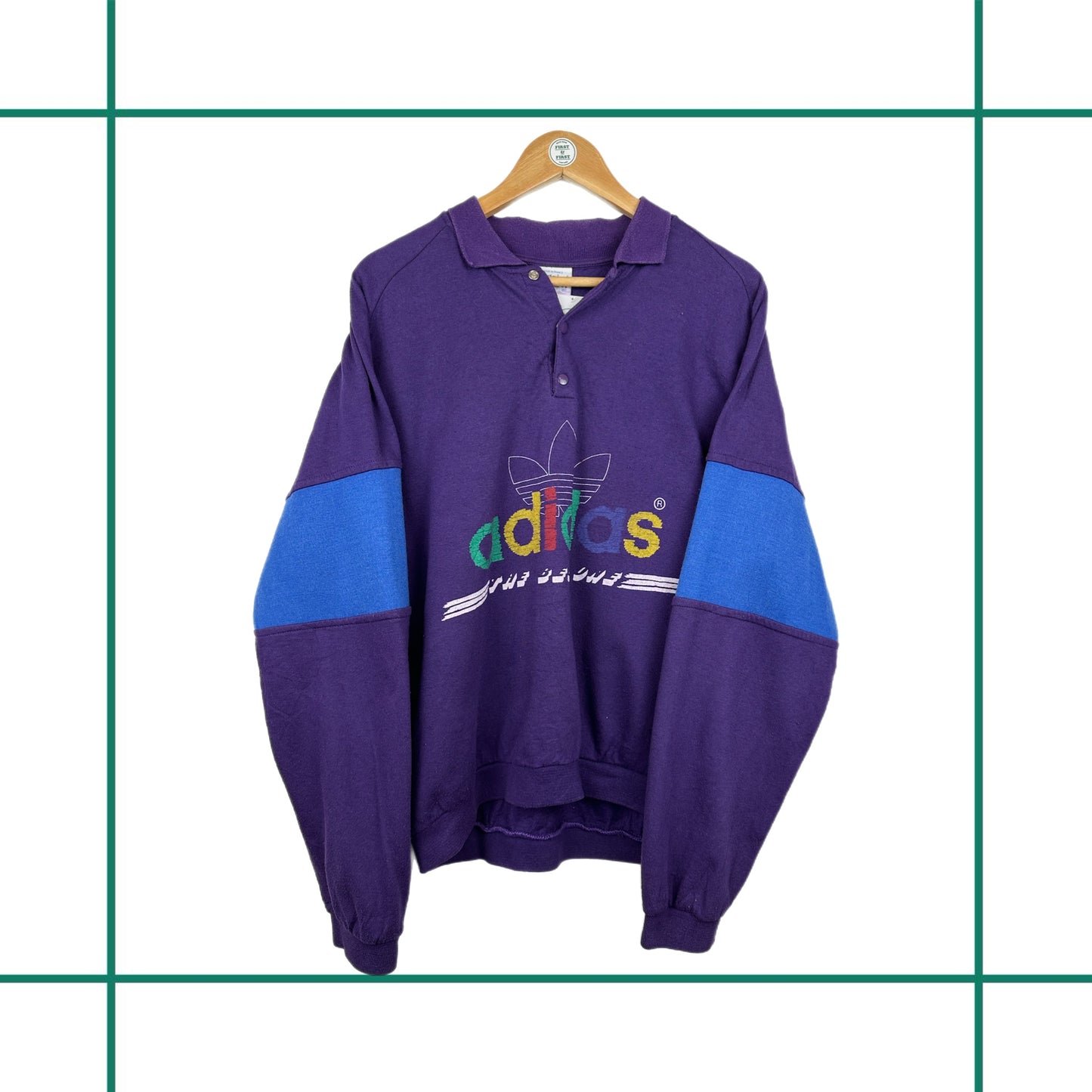 Vintage 80s/90s Adidas Button Up Crewneck