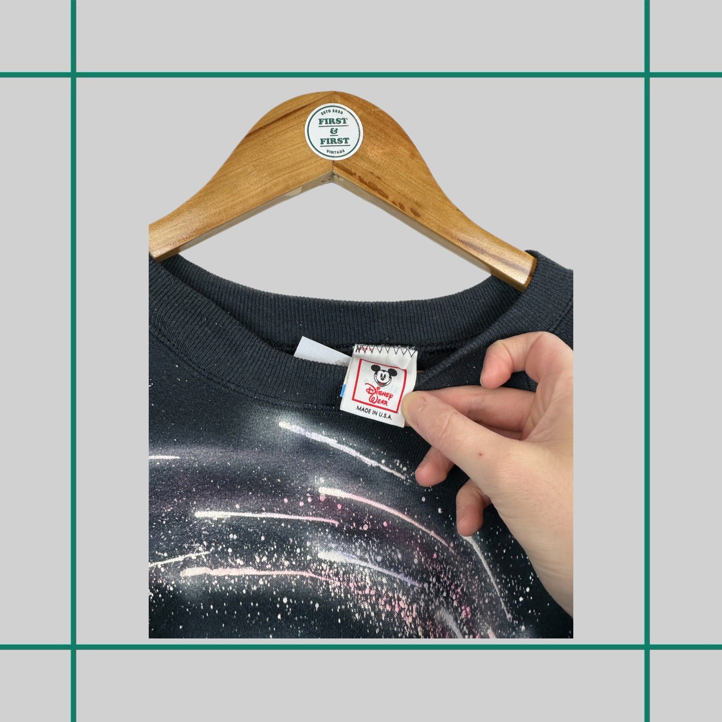 Vintage 90's Fantasia Mickey AOP Crewneck