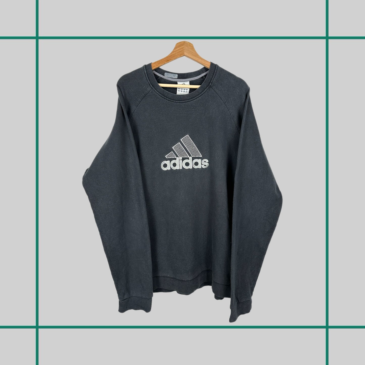 Vintage 00's Adidas Big Logo Black Crewneck