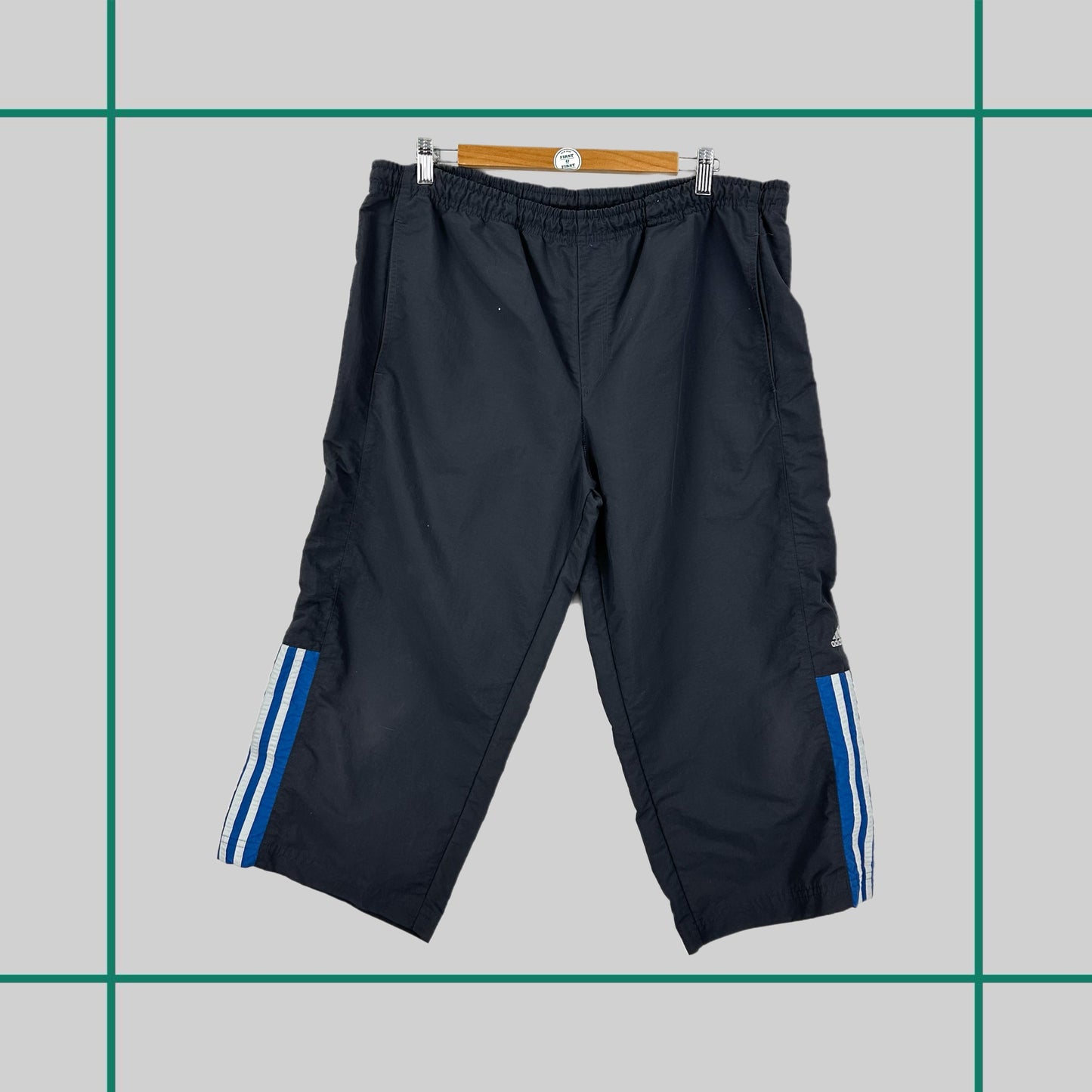 Vintage Adidas Dark Grey 3/4 Track Pants - M