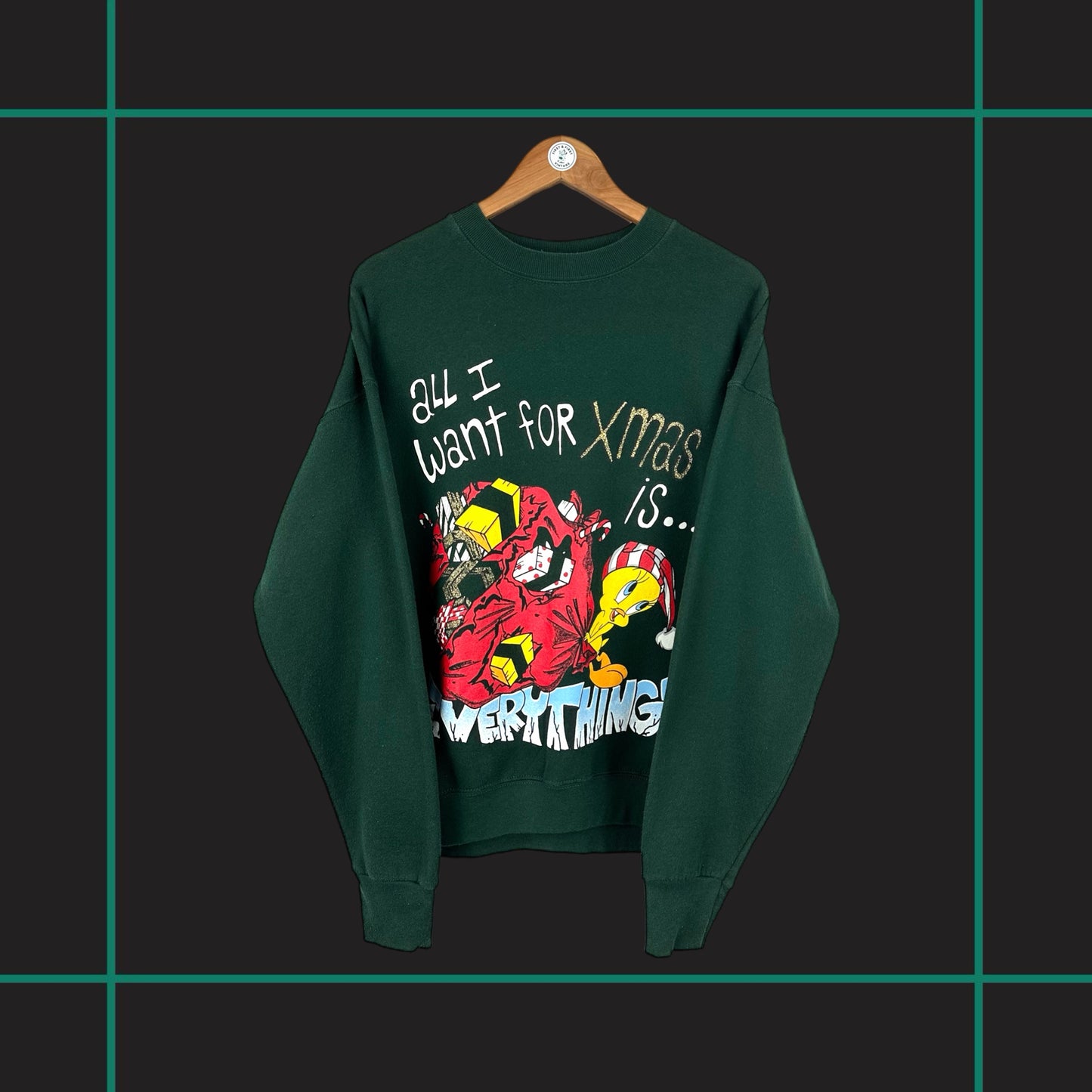 Vintage 1997 Looney Tunes Tweety Christmas Crewneck