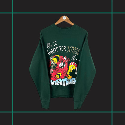 Vintage 1997 Looney Tunes Tweety Christmas Crewneck