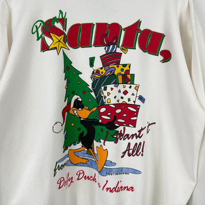Vintage 1995 Looney Tunes Daffy Duck Christmas Crewneck