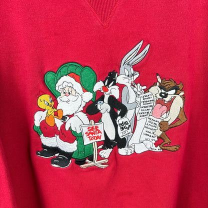 Vintage 1999 Looney Tunes Santa List Crewneck