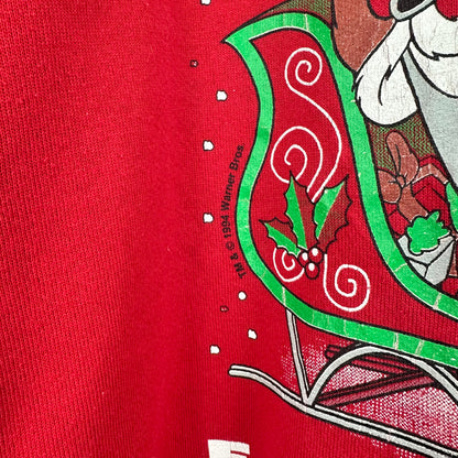 Vintage 1994 Looney Tunes Bugs Bunny and Taz Christmas Crewneck