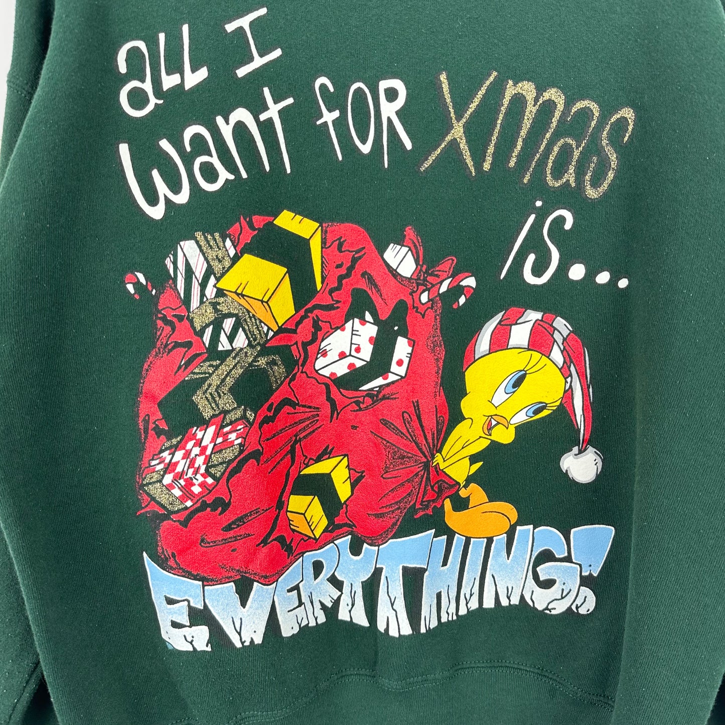 Vintage 1997 Looney Tunes Tweety Christmas Crewneck