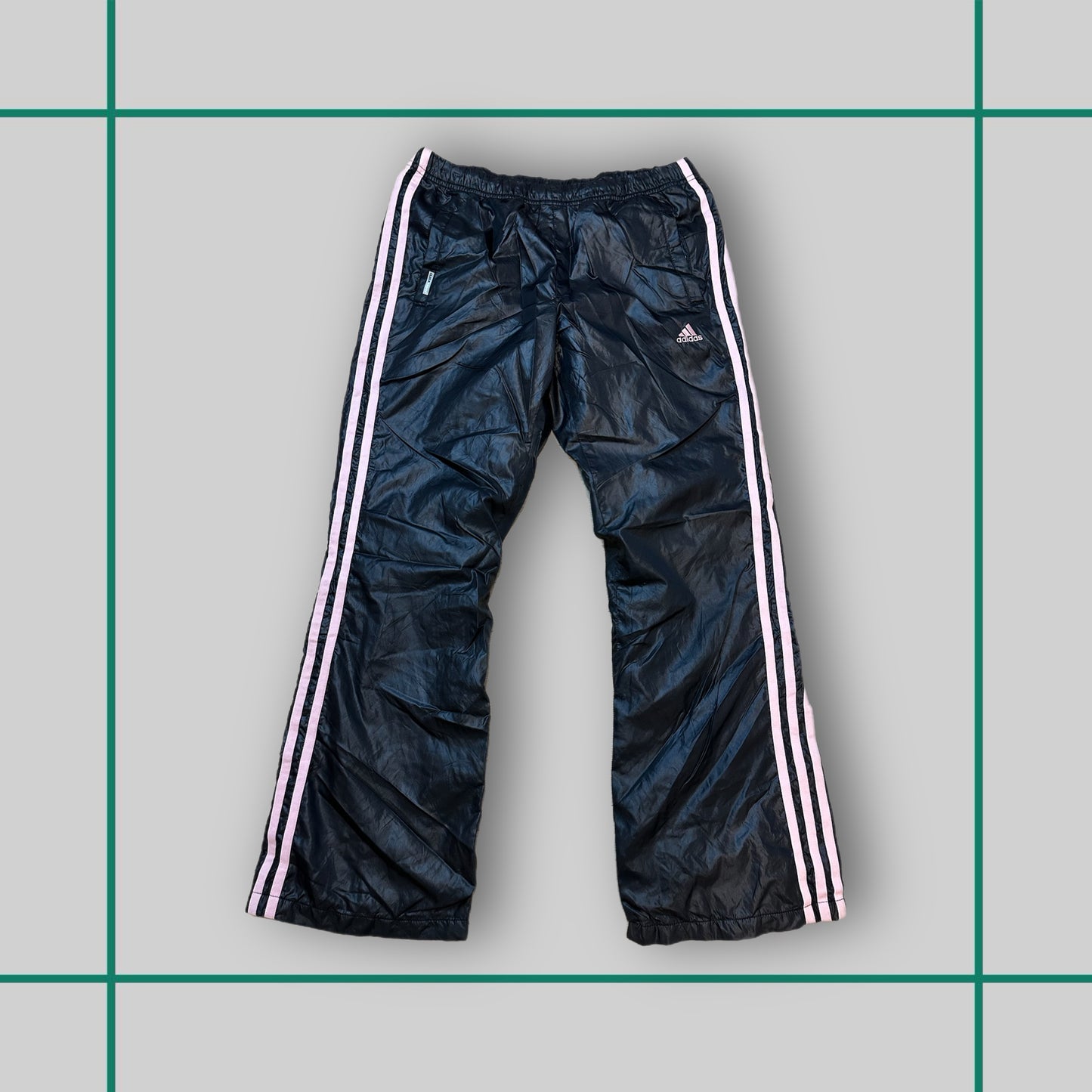 Vintage Adidas Black/Pink Stripe Track Pants