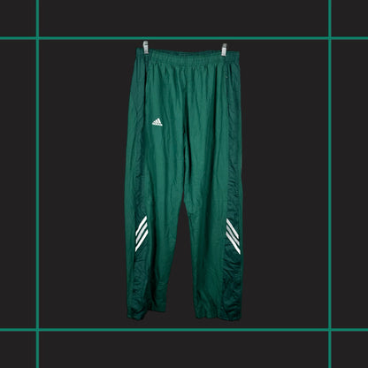 Vintage Adidas Green Nylon Track Pants - L