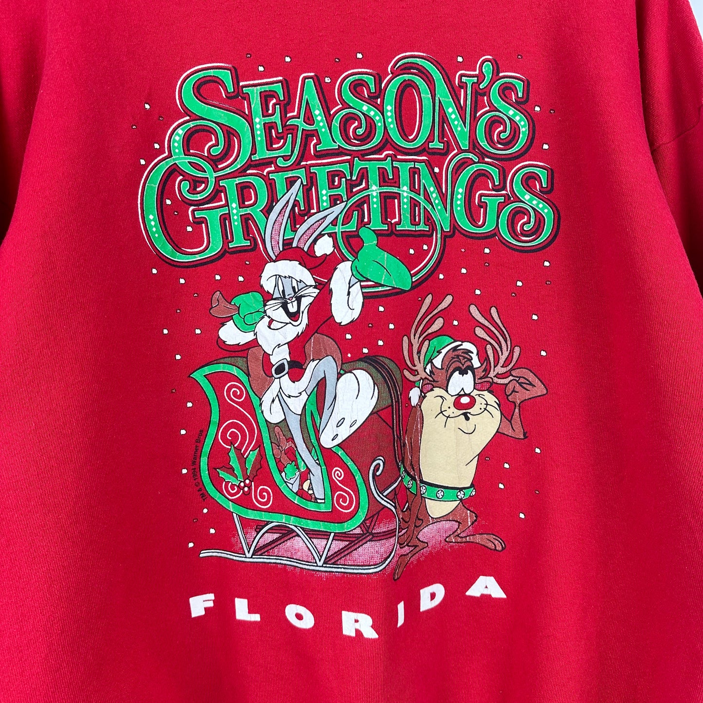 Vintage 1994 Looney Tunes Bugs Bunny and Taz Christmas Crewneck