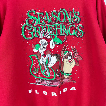Vintage 1994 Looney Tunes Bugs Bunny and Taz Christmas Crewneck