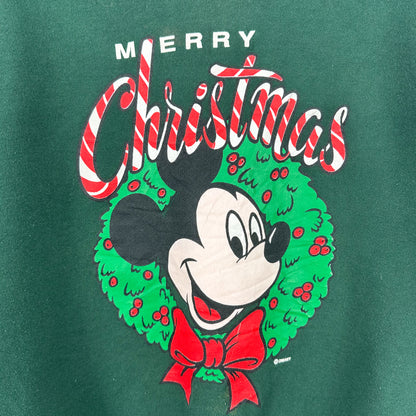 Vintage Disney Mickey Mouse Wreath Christmas Crewneck