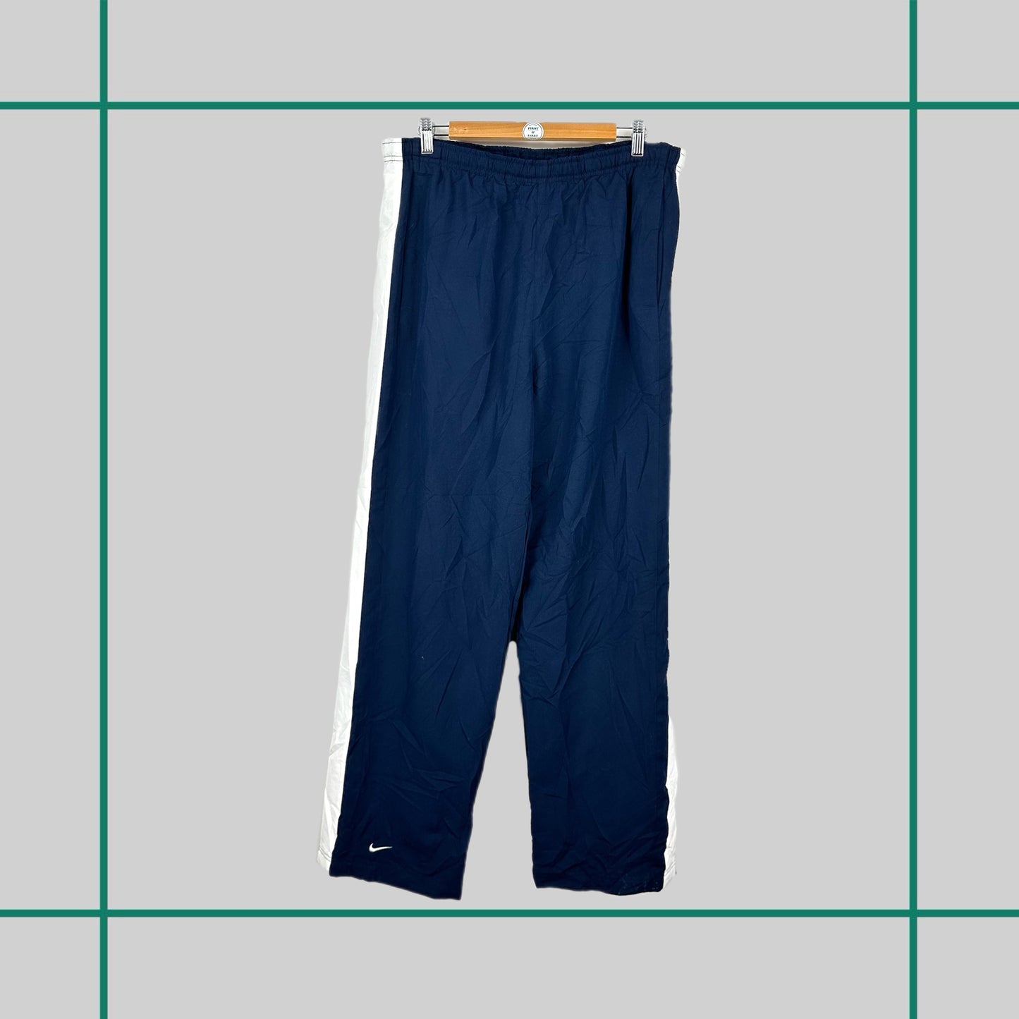 Vintage 00's Nike Navy Nylon Track Pants - XL