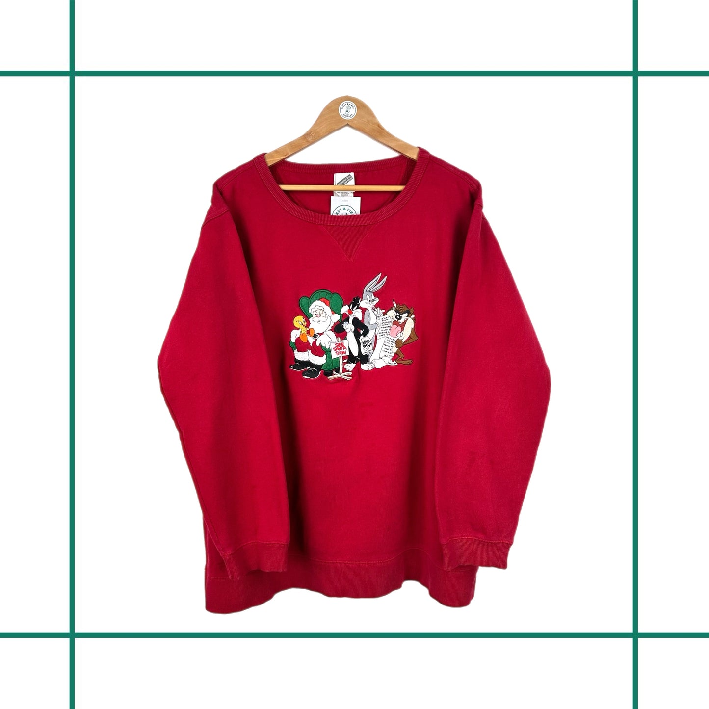 Vintage 1999 Looney Tunes Santa List Crewneck