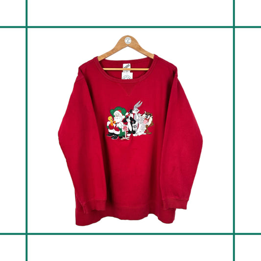Vintage 1999 Looney Tunes Santa List Crewneck