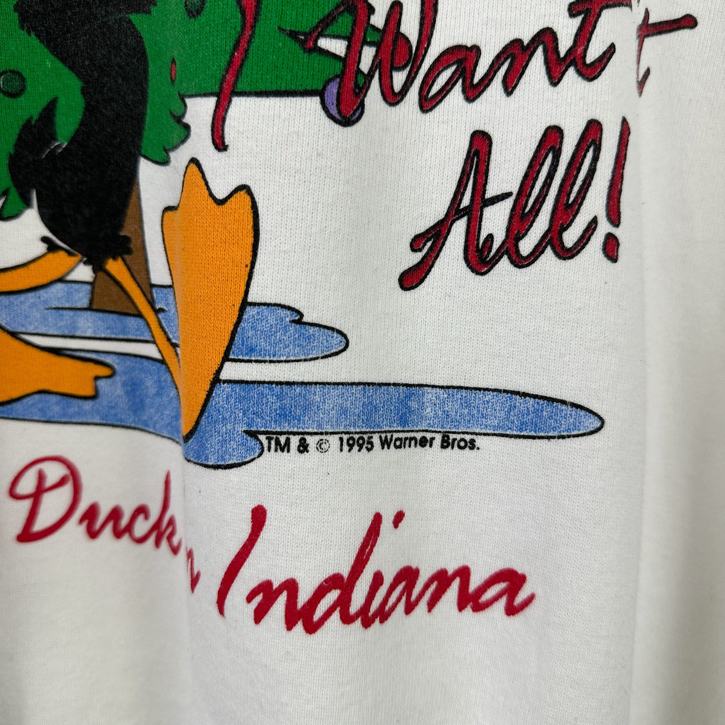 Vintage 1995 Looney Tunes Daffy Duck Christmas Crewneck