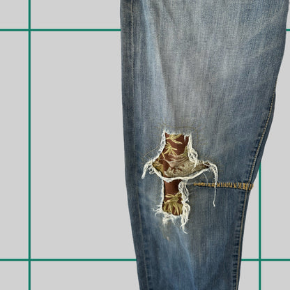 Vintage Big Train Embroidered Jeans