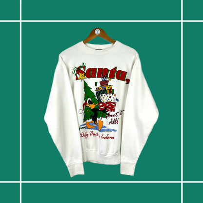 Vintage 1995 Looney Tunes Daffy Duck Christmas Crewneck