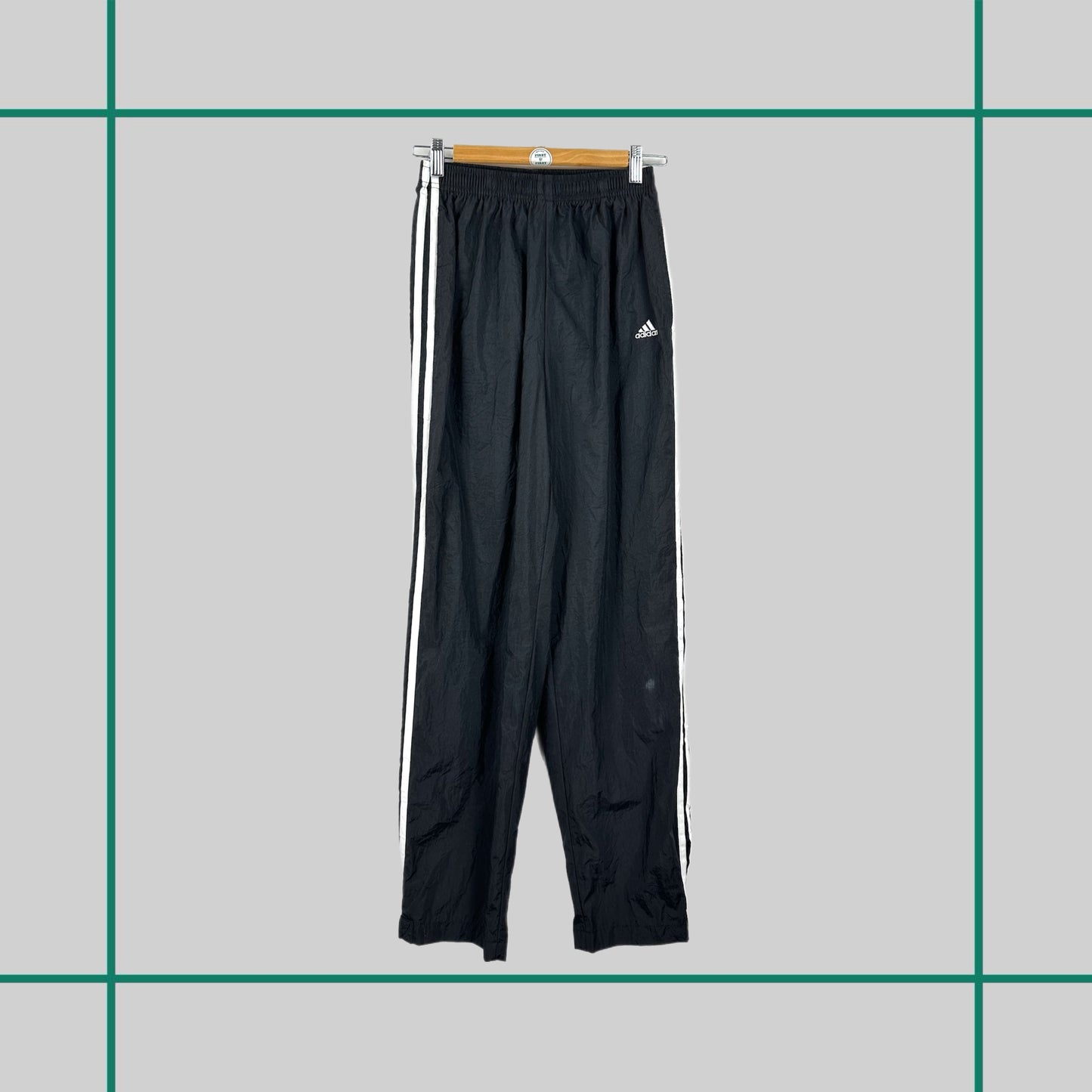 Vintage 90's Adidas Black Nylon Track Pants - XS