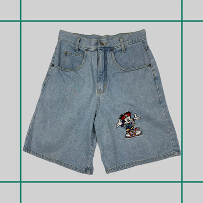 Vintage Hip Hop Mickey Mouse Denim Shorts