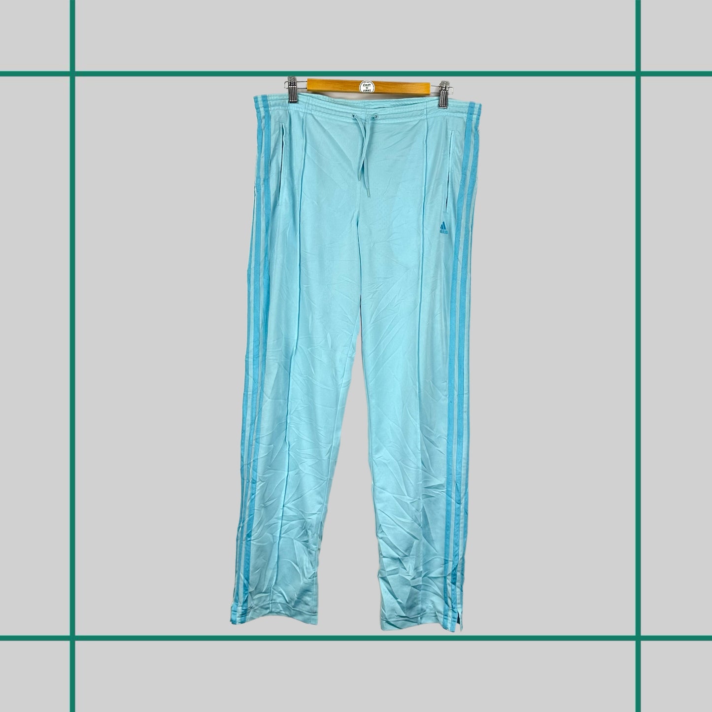 Vintage Adidas Baby Blue Track Pants - M