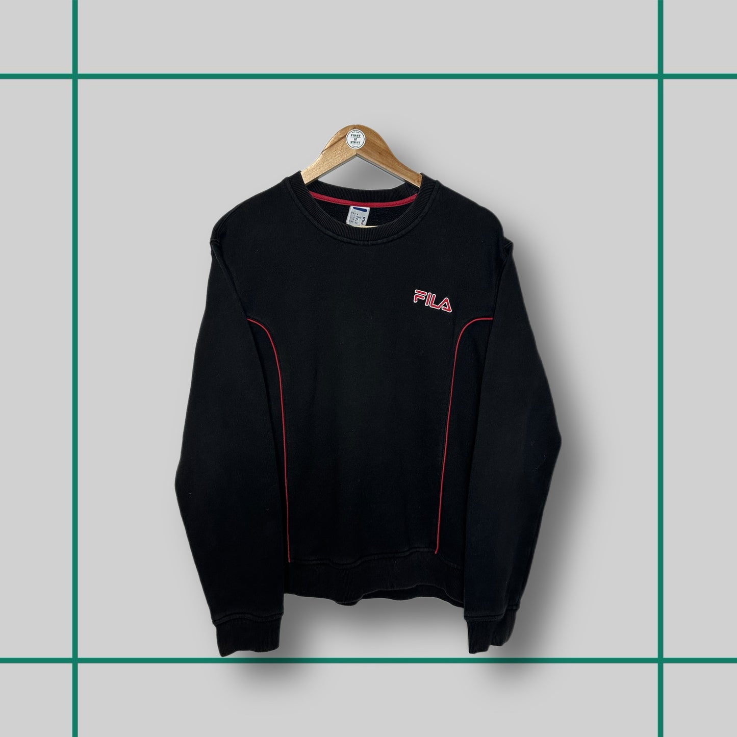 Vintage Fila Black Spellout Logo Crewneck