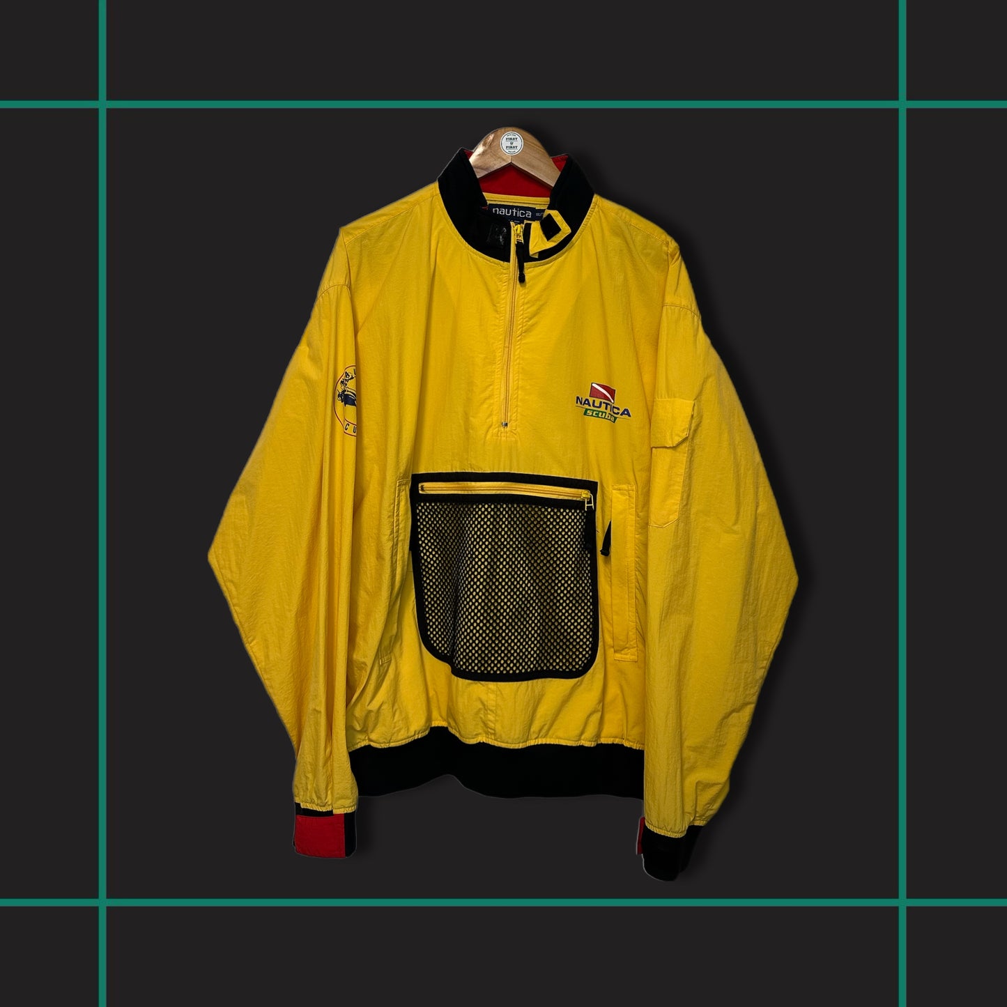 Vintage Nautica Scuba Yellow Mesh Anorak