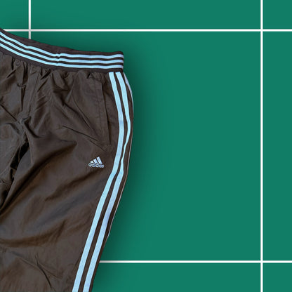 Vintage Adidas Brown/Light Blue Stripe Track Pants