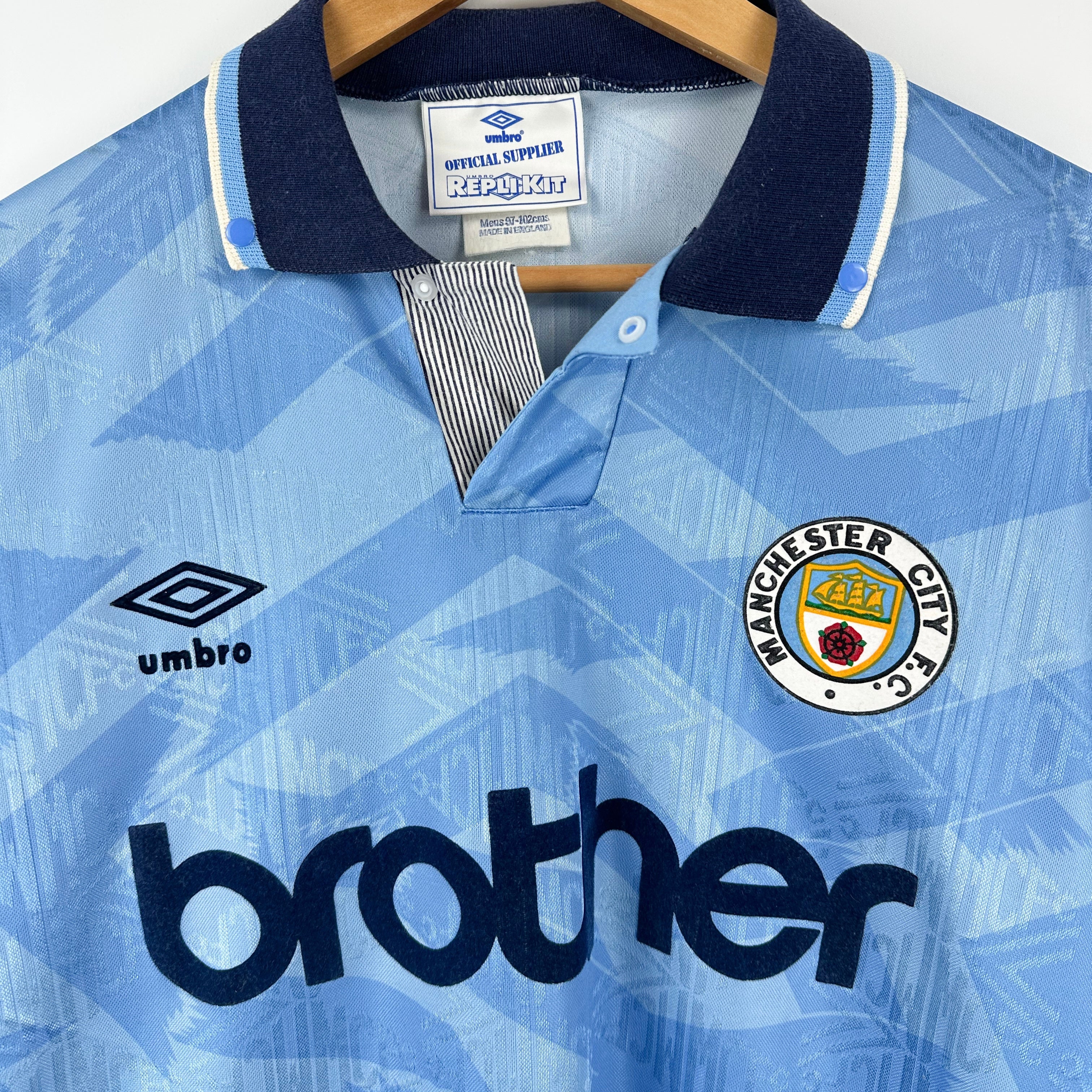 Vintage 1991-1993 Umbro Manchester City Home Jersey – First and