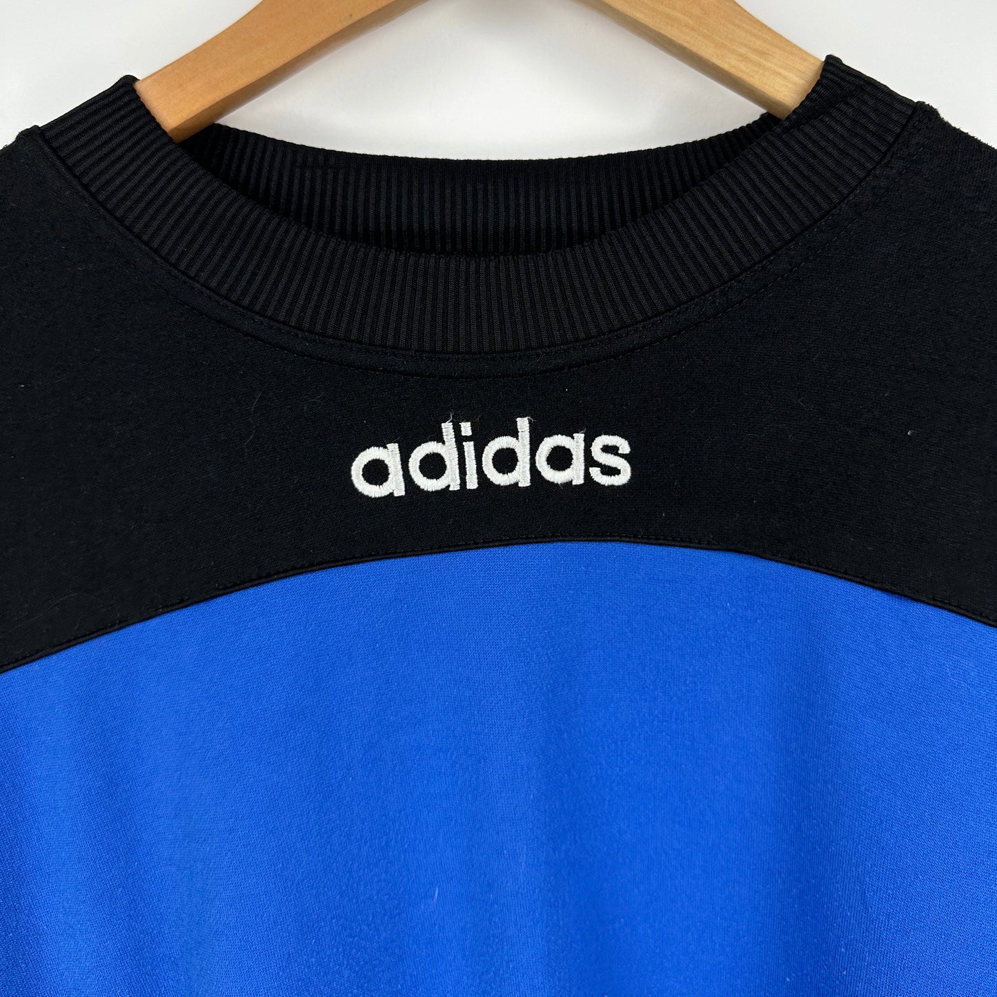 Vintage 90's Adidas Black/Blue Crewneck