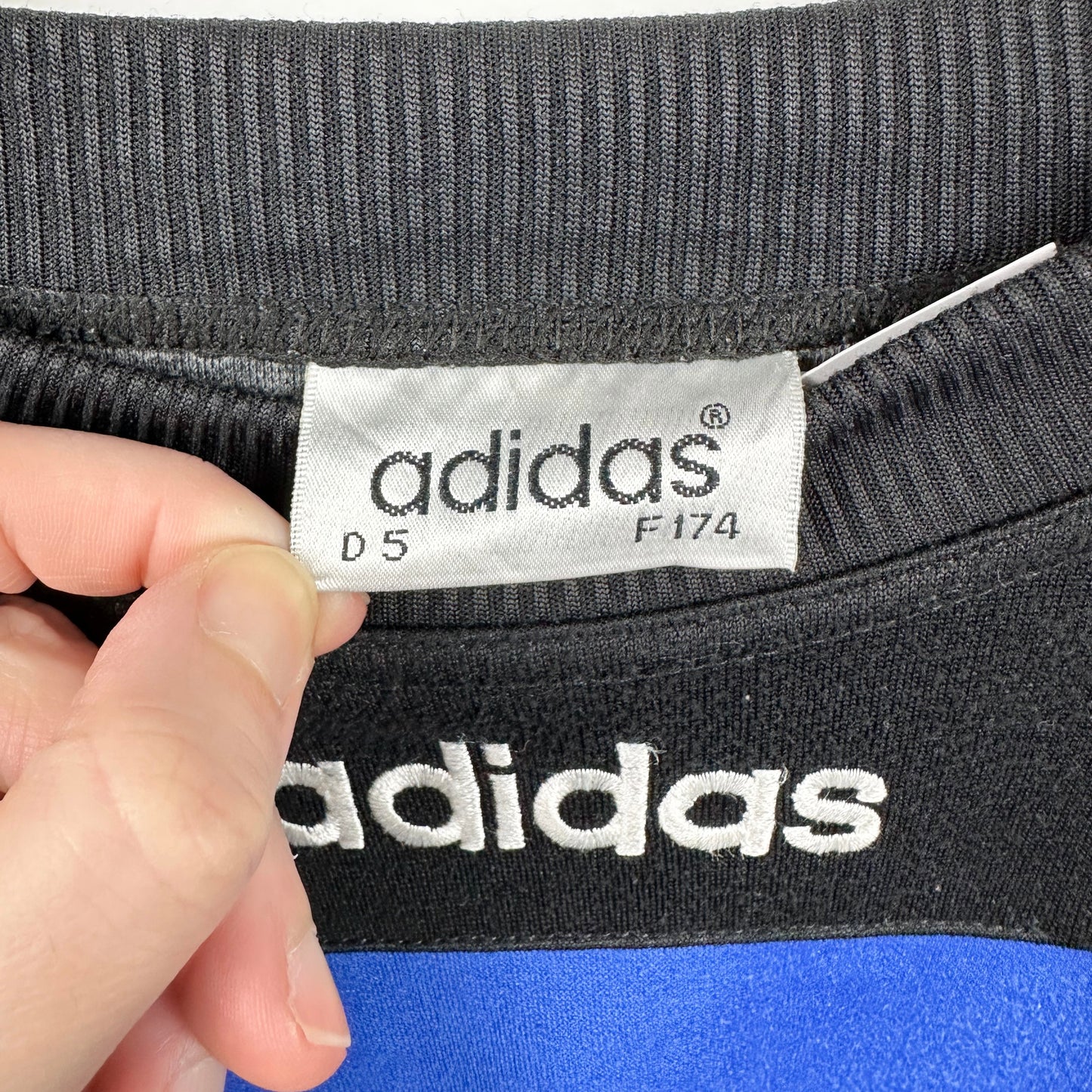 Vintage 90's Adidas Black/Blue Crewneck