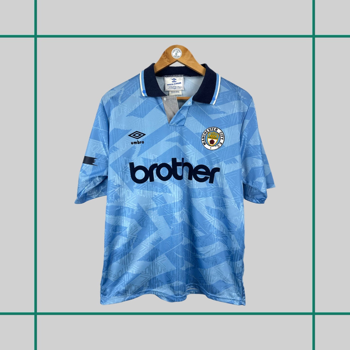 Vintage 1991-1993 Umbro Manchester City Home Jersey