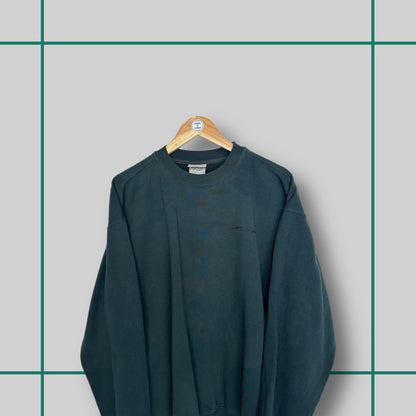 Vintage Reebok 00's Dark Green Spellout Logo Crewneck